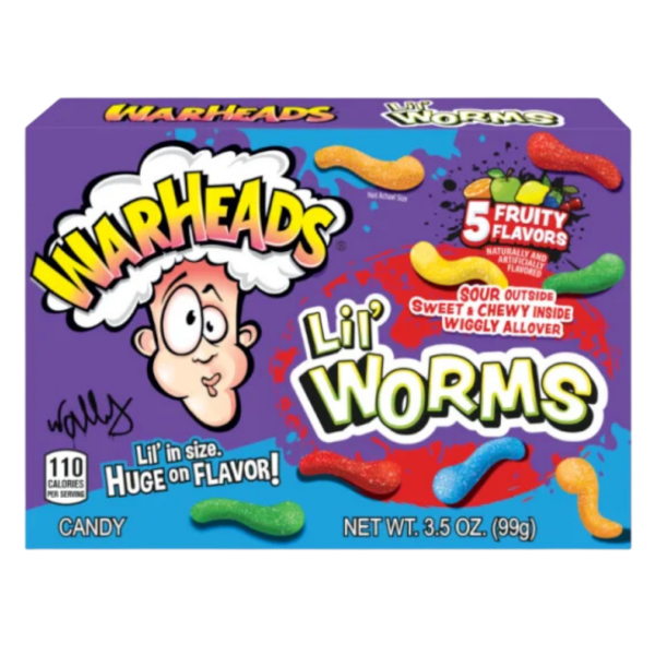 Warheads Lil Worms Box 99g MHD 10/2025