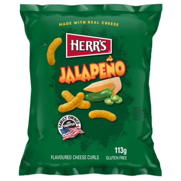 Herrs Jalapeno Cheese Curls 113g MHD 25.07.2025