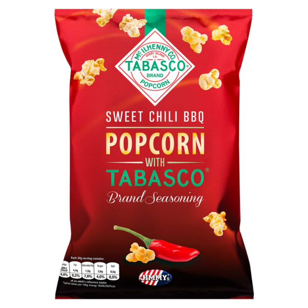 Jimmys Tabasco Popcorn BBQ 90g MHD 09.06.2025