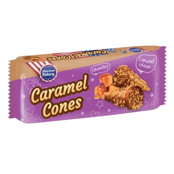 American Bakery Caramel Cones 112g MHD 15.01.2026