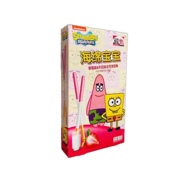 SpongeBob SquarePants Coated Stick Strawberry Milk Asia 48g MHD 18.01.2025