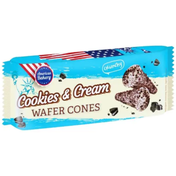 American Bakery Cookies & Cream Wafer Cones 100g MHD 20.01.26