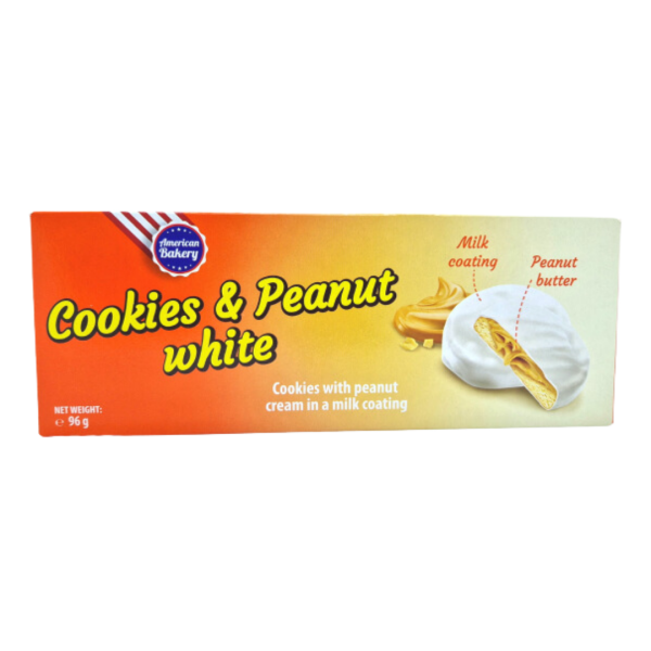 American Bakery Cookies & Peanut White 96g MHD 13.11.25