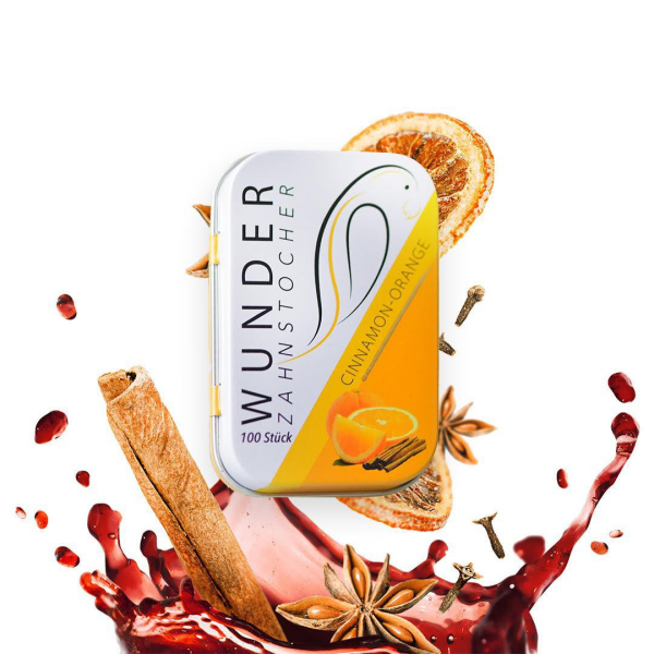 Wunder Zahnstocher Cinnamon Orange in Metalldose &ndash; 100 aromatisierte Sticks
