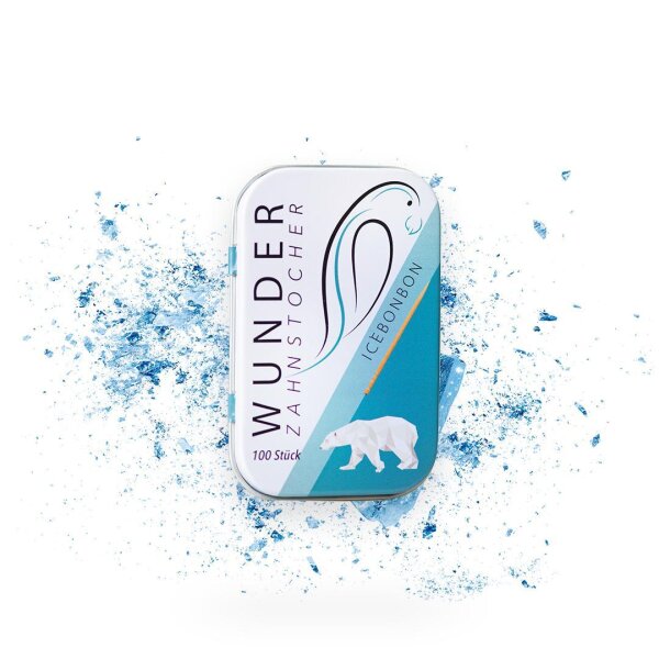 Wunder Zahnstocher Icebonbon in Metalldose &ndash; 100 aromatisierte Sticks