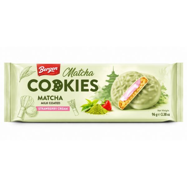 Bergen Matcha Cookies Strawberry Cream 96g